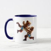 Mug Ours en peluche lutteurs en pleine action. (Gauche)