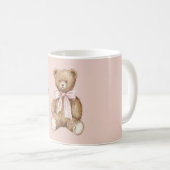 Mug Ours en peluche marron Arc rose (Devant droit)