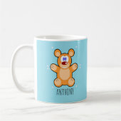 Mug Ours en peluche marron sur le bleu (Gauche)