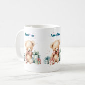 Mug Ours en peluche mignonne avec cadeaux de Noël (Devant gauche)