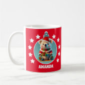 Mug Ours en peluche Noël Rouge Enfants Chocolat chaud  (Gauche)