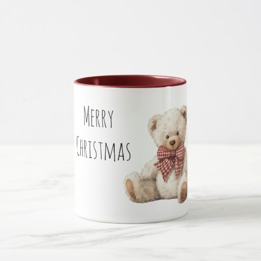 Mug Ours en peluche Noël ruban rouge (Centre)