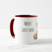 Mug Ours en peluche Noël ruban rouge (Devant gauche)