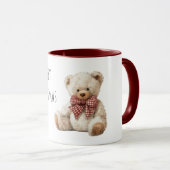 Mug Ours en peluche Noël ruban rouge (Devant droit)