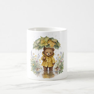 Mug Ours en peluche pluvieux parapluie d'automne Art
