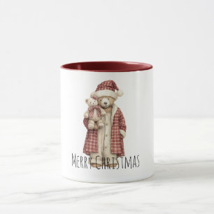 Mug Ours en peluche rouge crème de Noël