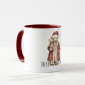 Mug Ours en peluche rouge crème de Noël (Devant gauche)