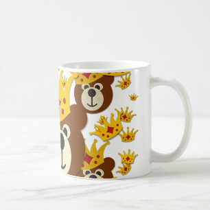 Mug Ours en peluche souriant avec couronne