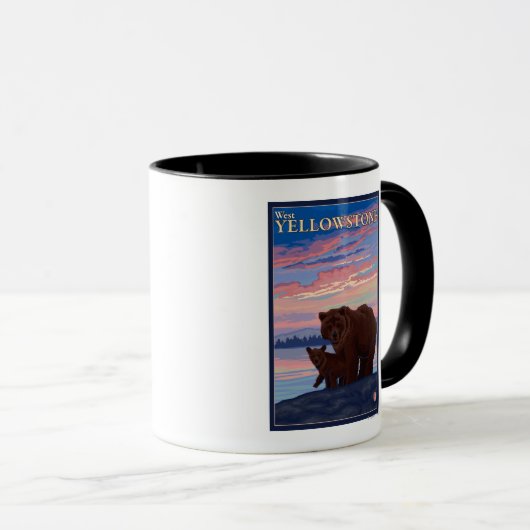 Mug Ours et cub - West Yellowstone, Montana (Devant droit)