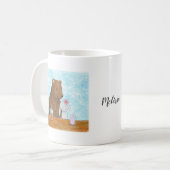 Mug Ours et lapin au pique-nique Cute Couple Nom perso (Devant gauche)