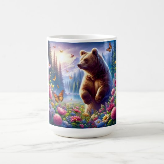 Mug Ours et papillons mignons et colorés (Centre)