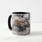Mug Ours gris se reposant sur la roche (Devant gauche)