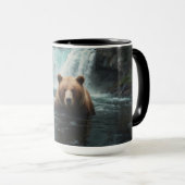 Mug Ours grizzli et chute d'eau Faune (Devant droit)