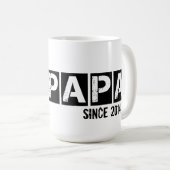 Mug Ours grunge de papa depuis 2014, noir (Devant droit)