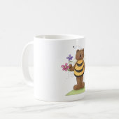Mug Ours habillé en Bumblebee avec Fleurs (Devant gauche)