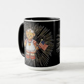 Mug Ours infirmière vintage avec feux d'artifice blanc (Devant gauche)