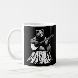 Mug Ours Jouant Guitare Acoustique - Noir
