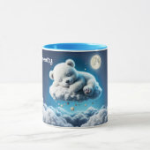 Mug Ours magique nuit onirique pastel bleu art (Centre)