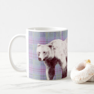 Mug Ours Maman à Carreaux Lavande