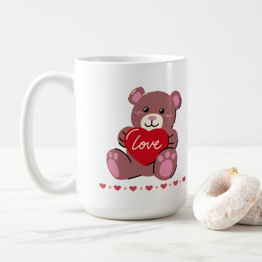 Mug Ours mignon Heureuse Sainte-Valentin (Avec donut)