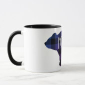 Mug Ours mou Mama - plaid bleu violet rose (Gauche)