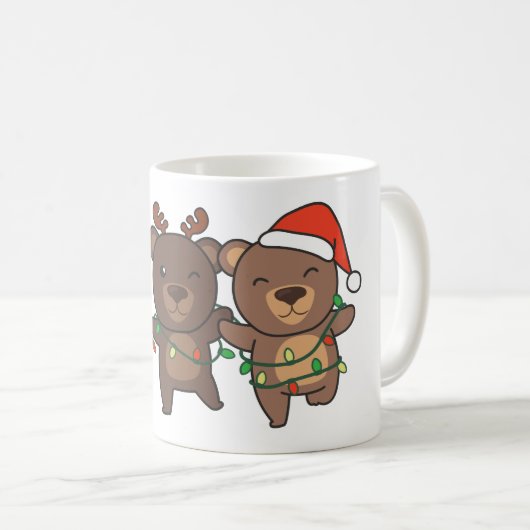 Mug Ours Noël Animaux mignons Ours Café (Devant droit)