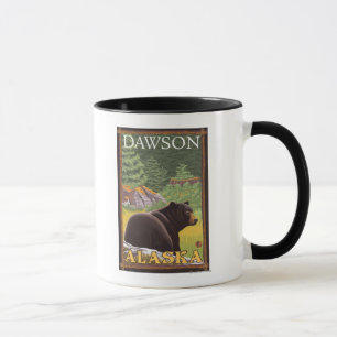 Mug Ours noir dans la forêt - Dawson, Alaska