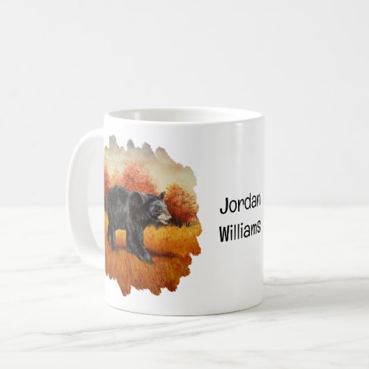 Mug Ours noir en forêt d'automne (Devant gauche)