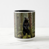 Mug Ours noir et totem Poteau Art de la faune (Centre)