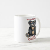 Mug Ours noir mignon, Ours-y-Bienheureux Christ Obsédé (Devant droit)