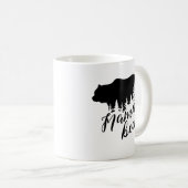 Mug Ours noir rustique et arbres À feuillage persistan (Devant droit)