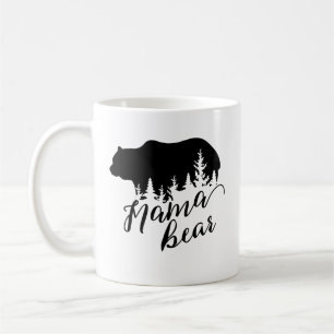 Mug Ours noir rustique et arbres À feuillage persistan