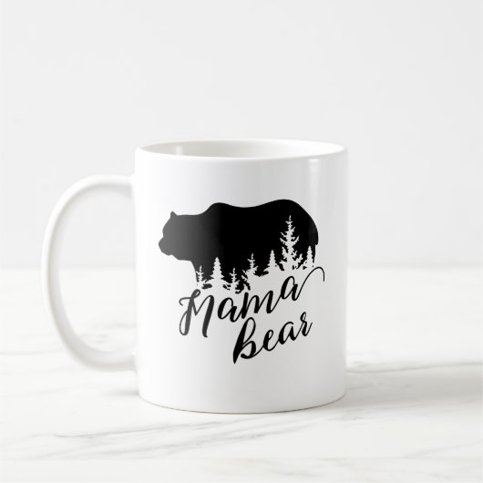 Mug Ours noir rustique et arbres À feuillage persistan (Gauche)