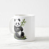 Mug Ours Panda Mignon Branchu Avec Verdure Bambou (Devant gauche)