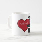 Mug Ours panda mignon de Saint-Valentin avec le coeur (Devant gauche)