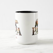Mug Ours PAPA - Russe Aquarelle Nature Silhouette (Centre)