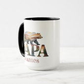 Mug Ours PAPA - Russe Aquarelle Nature Silhouette (Devant gauche)