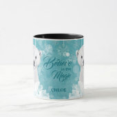 Mug Ours polaire blanc Flocon de neige Turquoise Croir (Centre)
