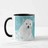 Mug Ours polaire blanc Flocon de neige Turquoise Croir (Gauche)