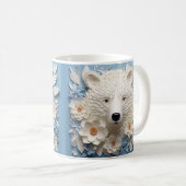 Mug Ours polaire blanc imprimé 3D (Devant droit)
