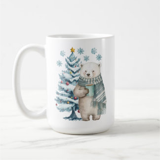 Mug Ours polaire Bleu Musique en céramique de Noël