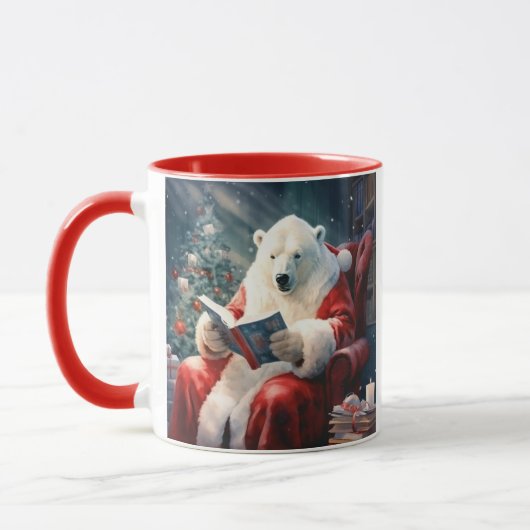 Mug Ours polaire de Noël lisant (Gauche)