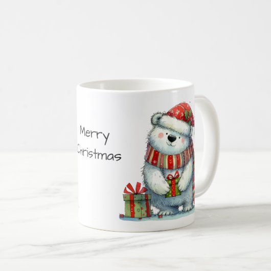 Mug Ours polaire de Noël mignon (Devant droit)