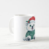 Mug Ours polaire de Noël mignon en pull festif (Devant gauche)