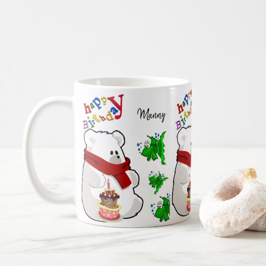 Mug Ours Polaire Joyeux Anniversaire Mug (Avec donut)
