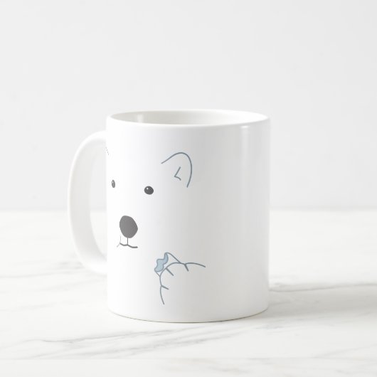 Mug Ours polaire mangeant un marshmallow (bleu clair) (Devant gauche)