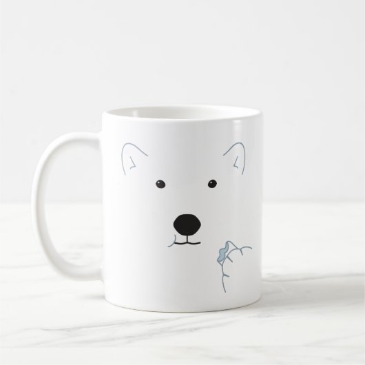 Mug Ours polaire mangeant un marshmallow (bleu clair) (Gauche)