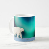 Mug Ours polaire mignon et aurores boréales (Devant gauche)