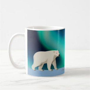 Mug Ours polaire mignon et aurores boréales