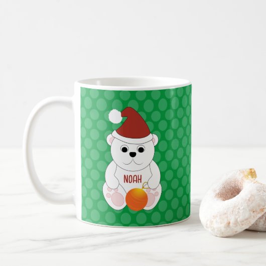 Mug Ours polaire Noël chapeau de Noël Personnaliser (Avec donut)